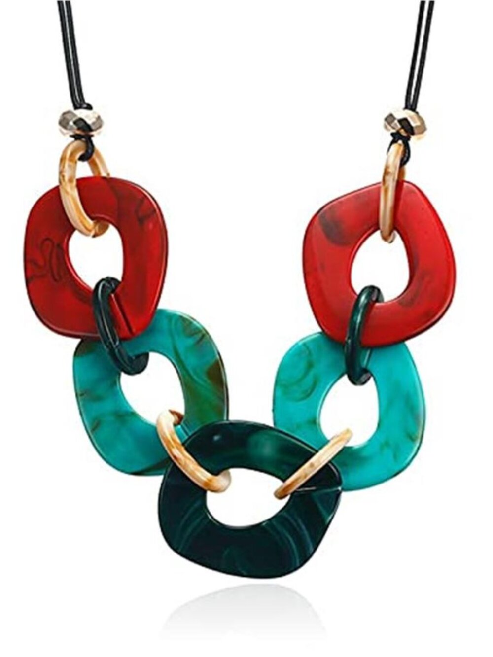 Colorful Acrylic Statement Choker Necklace Adjustable Resin Punk Jewelry